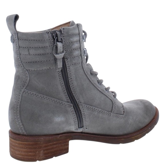 Sofft Baxter Gray Lace Up Ankle Boots with Quilted Detailing Leather Women SZ 7 - Picture 2 of 11